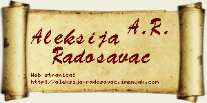 Aleksija Radosavac vizit kartica